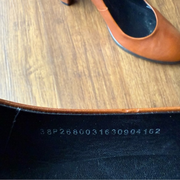 Ecco Heels Womens 38 US 7 Shape 55 Plateau Pump Amber Brown Leather Shoes Career - Picture 11 of 12